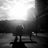 Tuesday, January 13th, 2015 in Frankfurt - Number 014 of 366mm
Frankfurt Goetheplatz lovers on the park bench in back light